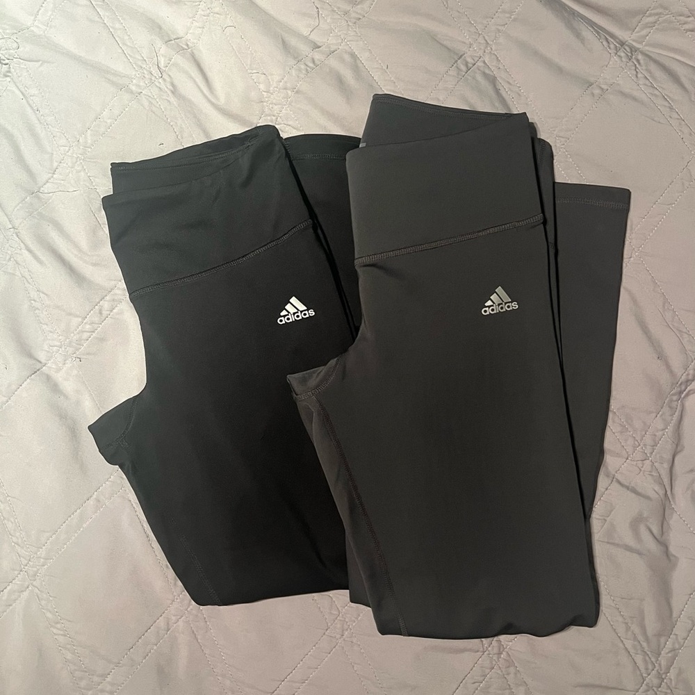 Adidas Charcoal and Black Leggings